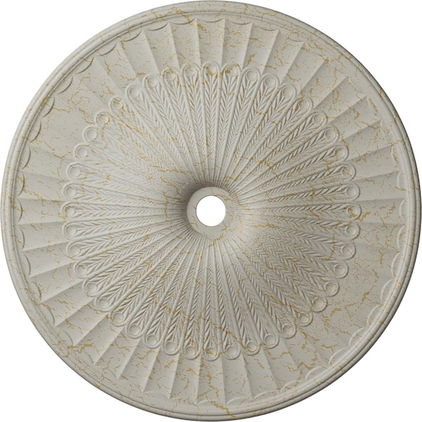 Ekena Millwork Galveston Medallion (Canopies up to 5 7/8"), 51"OD x 3 5/8"ID x 3 3/8"P, Pot of Cream Crackle CM51GLPCC - main